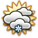 Mostly cloudy Light rain and or snow