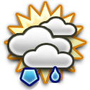 Mostly cloudy Snow flurries