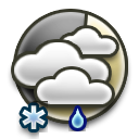 Mostly cloudy Moderate snow 